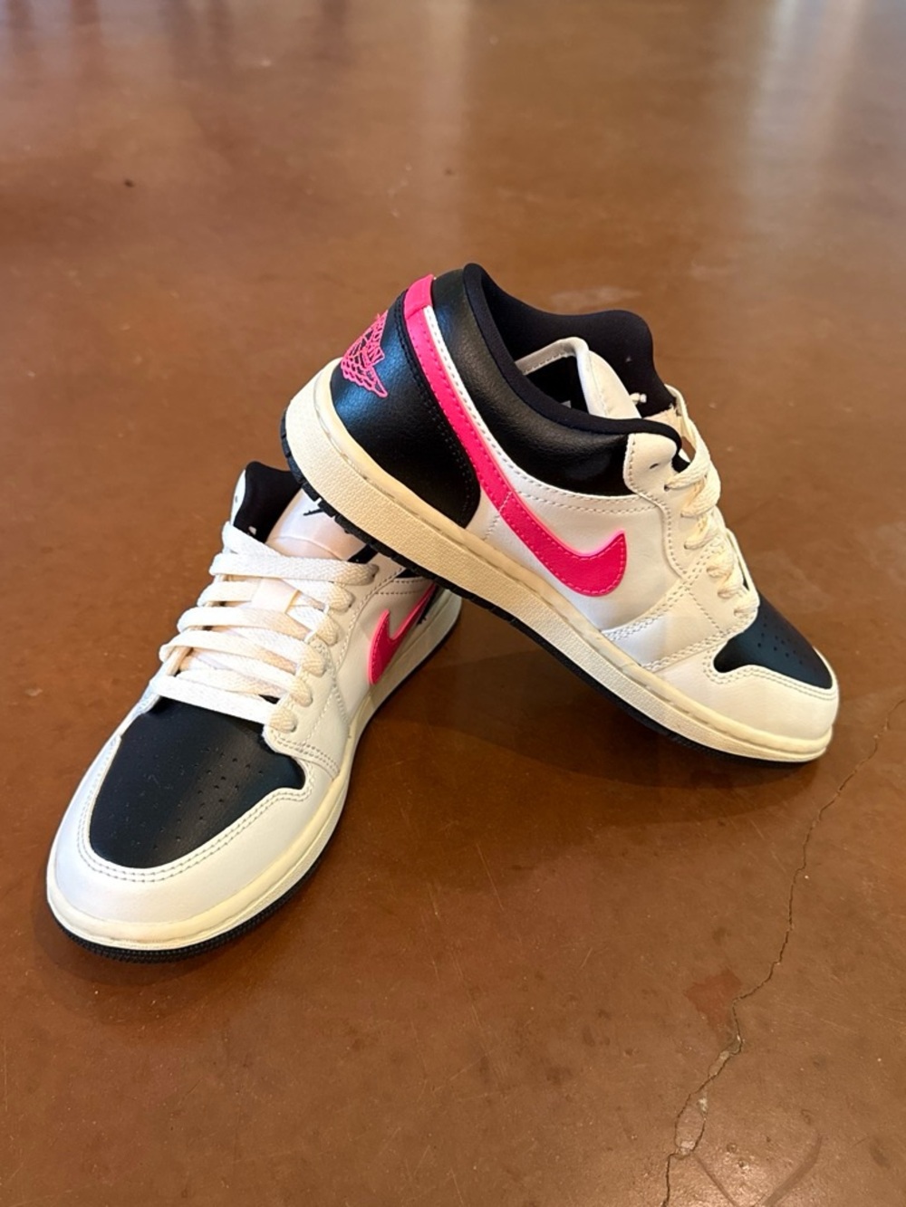 Jordan Women's Low-Top Sneakers in White, Black & Pink
